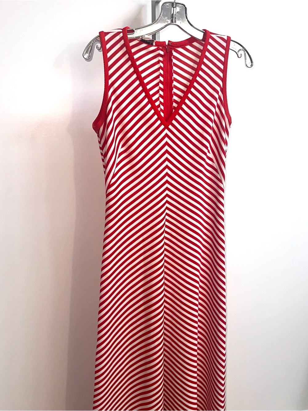 1970s Rothschild candy Striped V-Neck Maxi Dress - Picture 2 of 5
